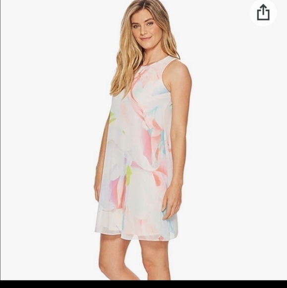 Calvin Klein white color splash dress size 16 - Picture 2 of 9